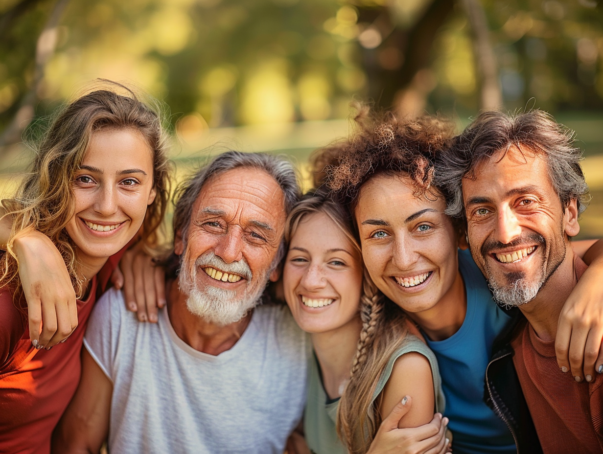 Активні люди різного віку займаються спортом на свіжому повітрі